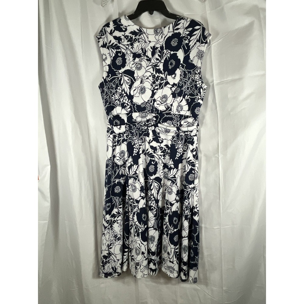 Koret Blue White Floral Sleeveless Dress Size Large - Picture 6 of 15